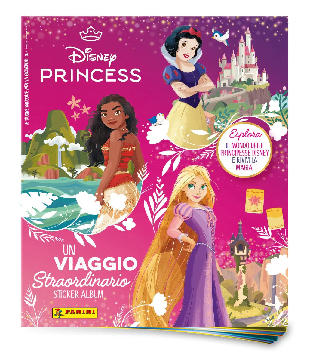 Choisissez un ensemble d’albums et/ou des paquets d’autocollants Disney Princess Sticker Panini 2024