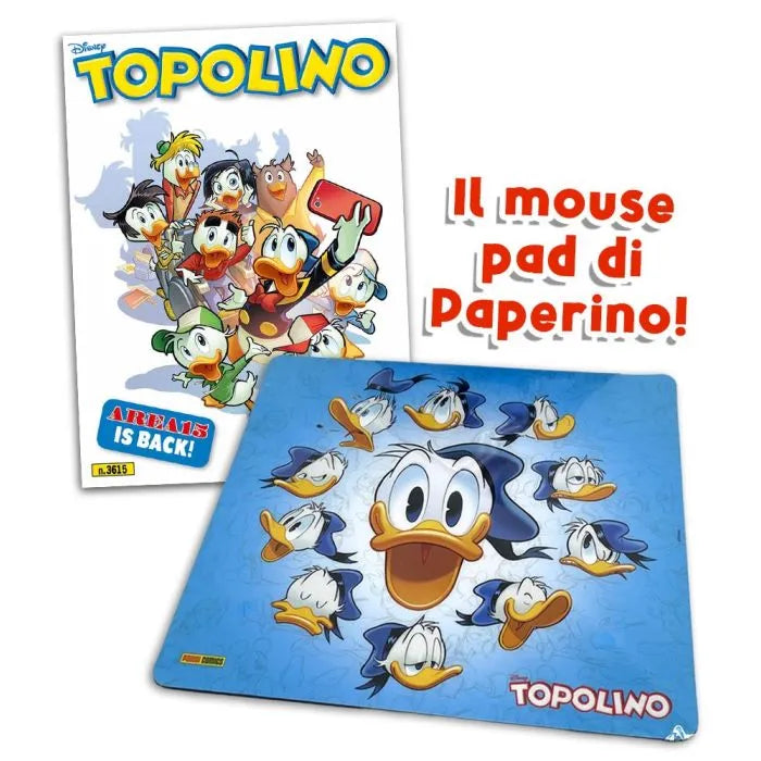 Set Tappetino Mousepad e/o Mouse Usb Wireless di Paperino (Con Topolino 3614+3615)