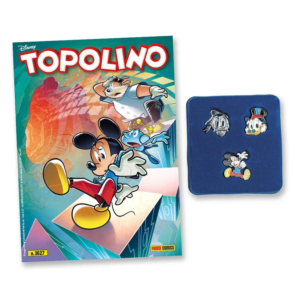 Le Pin in metallo di Topolino + Fumetti 3626 3627 (Scegli Gold o Silver)