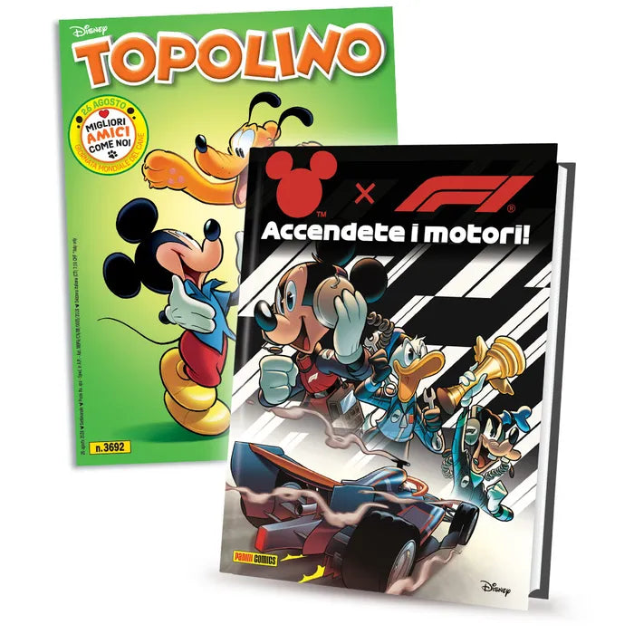 Topolino 3692 con Topolibro Accendete i Motori F1