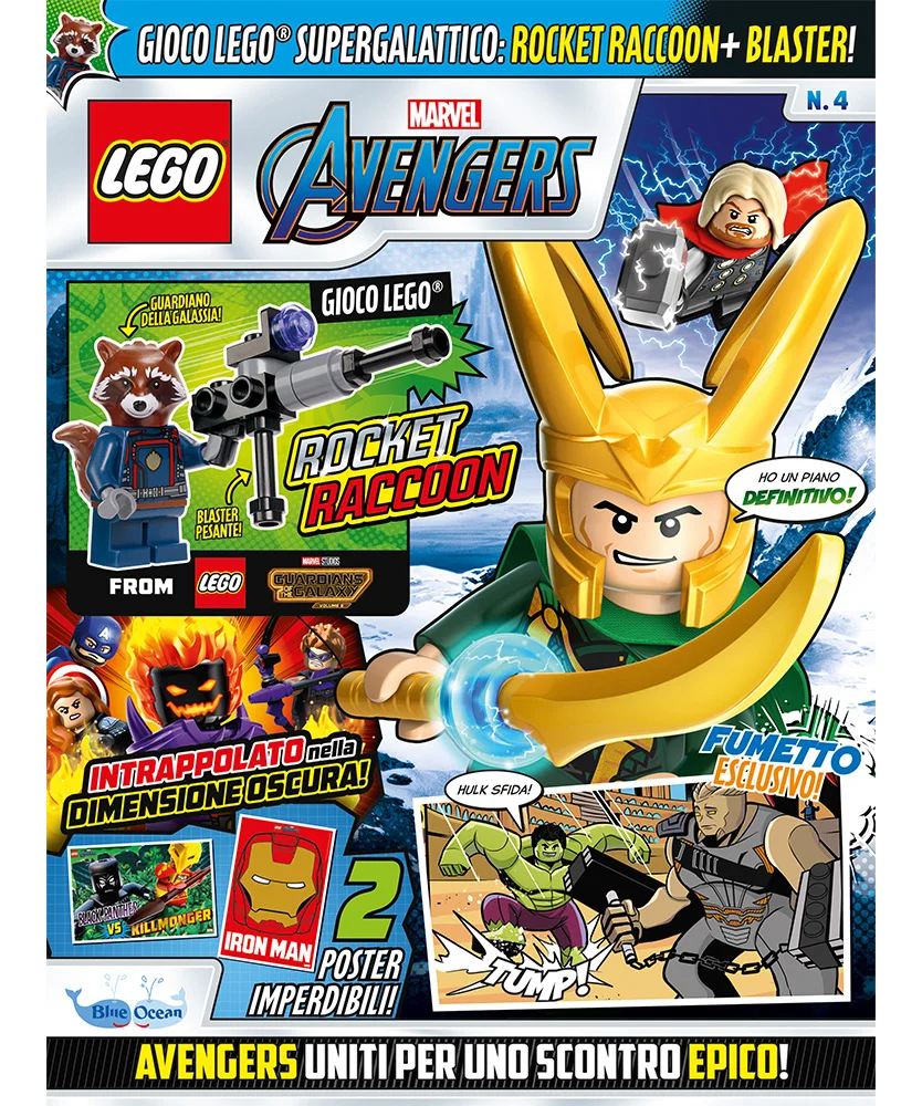 Rivista LEGO MARVEL AVENGERS n.4 + Rocket Raccoon + blaster