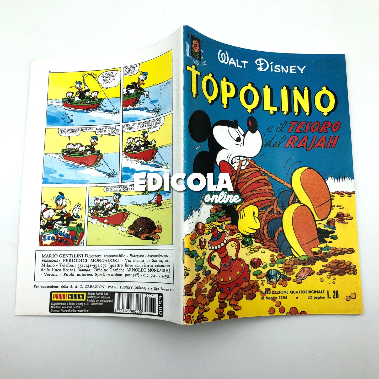 TOPOLINO Comic Stapled number n. 1 REPRINT Collectible 20 lire Vintage Rare