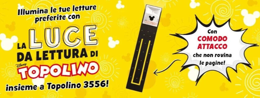 Fumetto TOPOLINO n. 3556 Variant con Gadget Lampada LUCE DA LETTURA Blisterato