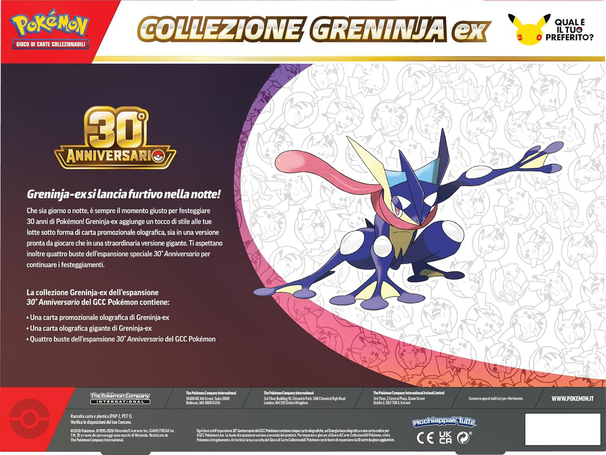 Pokémon: Collezione Greninja-ex dell’espansione 30° Anniversario del GCC Pokémon