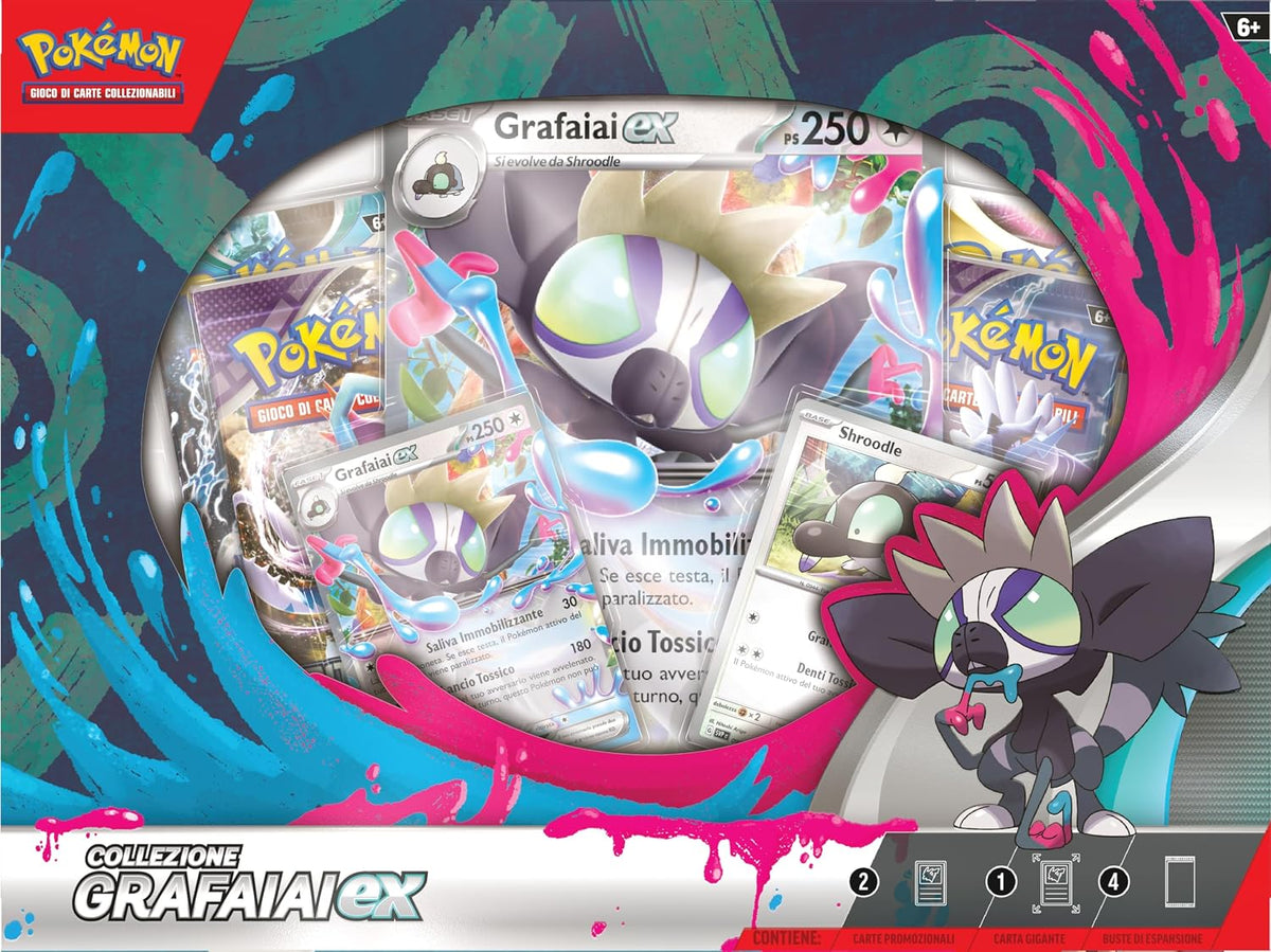 Pokémon: Collezione Grafaiai-Ex del GCC (Due Carte promozionali, Carta olografica Gigante e Quattro Buste di espansione) Edizione in Italiano