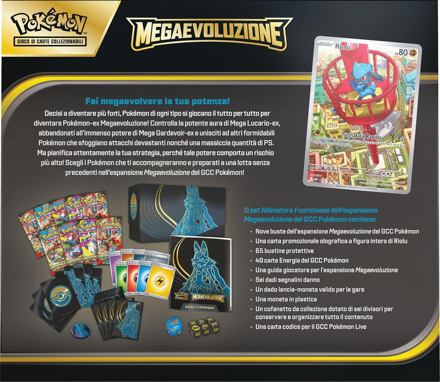 Pokémon: set Allenatore Fuoriclasse (Lucario) dell’espansione Megaevoluzione del GCC Pokémon ITA ITALIANO