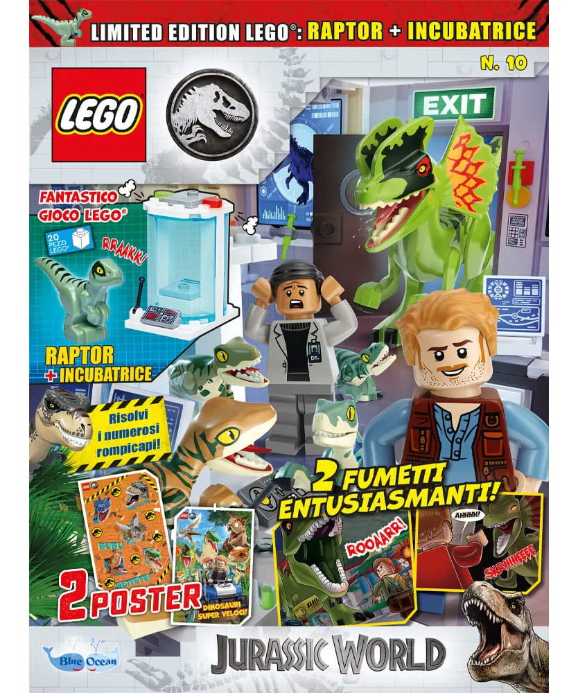 Rivista LEGO JURASSIC WORLD n. 10 - RAPTOR + INCUBATRICE
