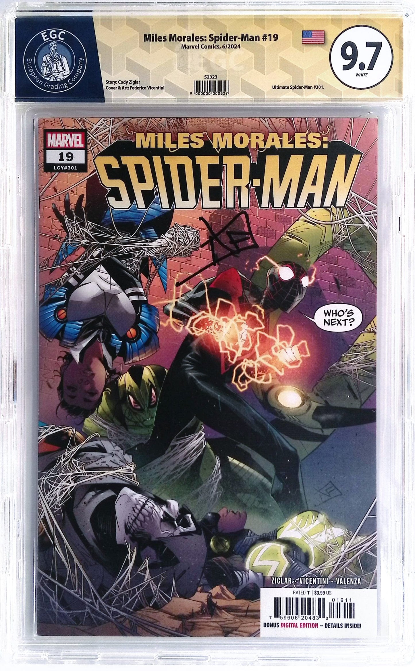 Fumetti Gradati EGC : Miles Morales Spider-Man #19 - Autografato da Federico Vicentini - EGC 9.7 - Prima edizione 2024
