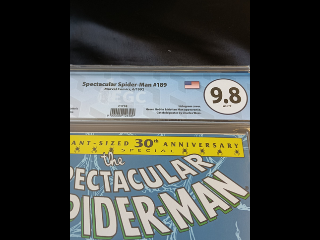 Fumetti Gradati EGC : Spectacular Spider-Man #189 - Hologram Cover Gold - EGC 9.8 - Prima edizione 1992