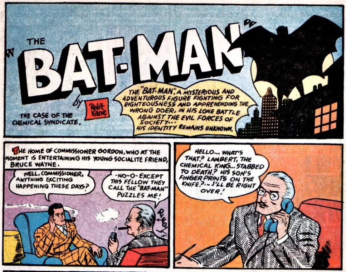 Ristampa Anastatica del fumetto : Detective Comics 27 la prima apparizione di Batman 1939