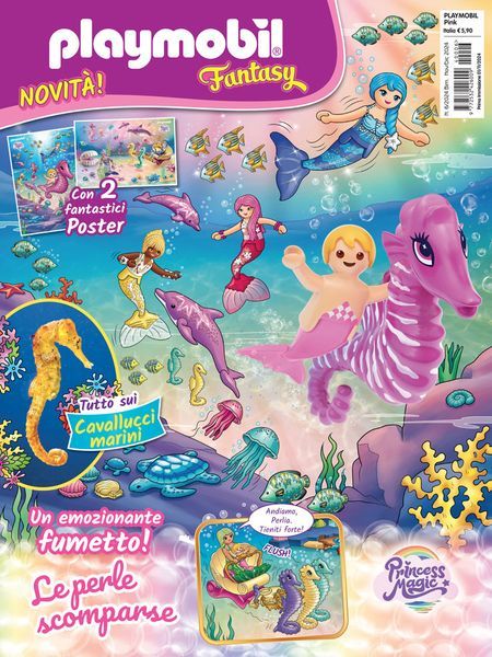 Magazine Playmobil Pink - n.6 del 2024 + Baby sirena + Cavalluccio marino