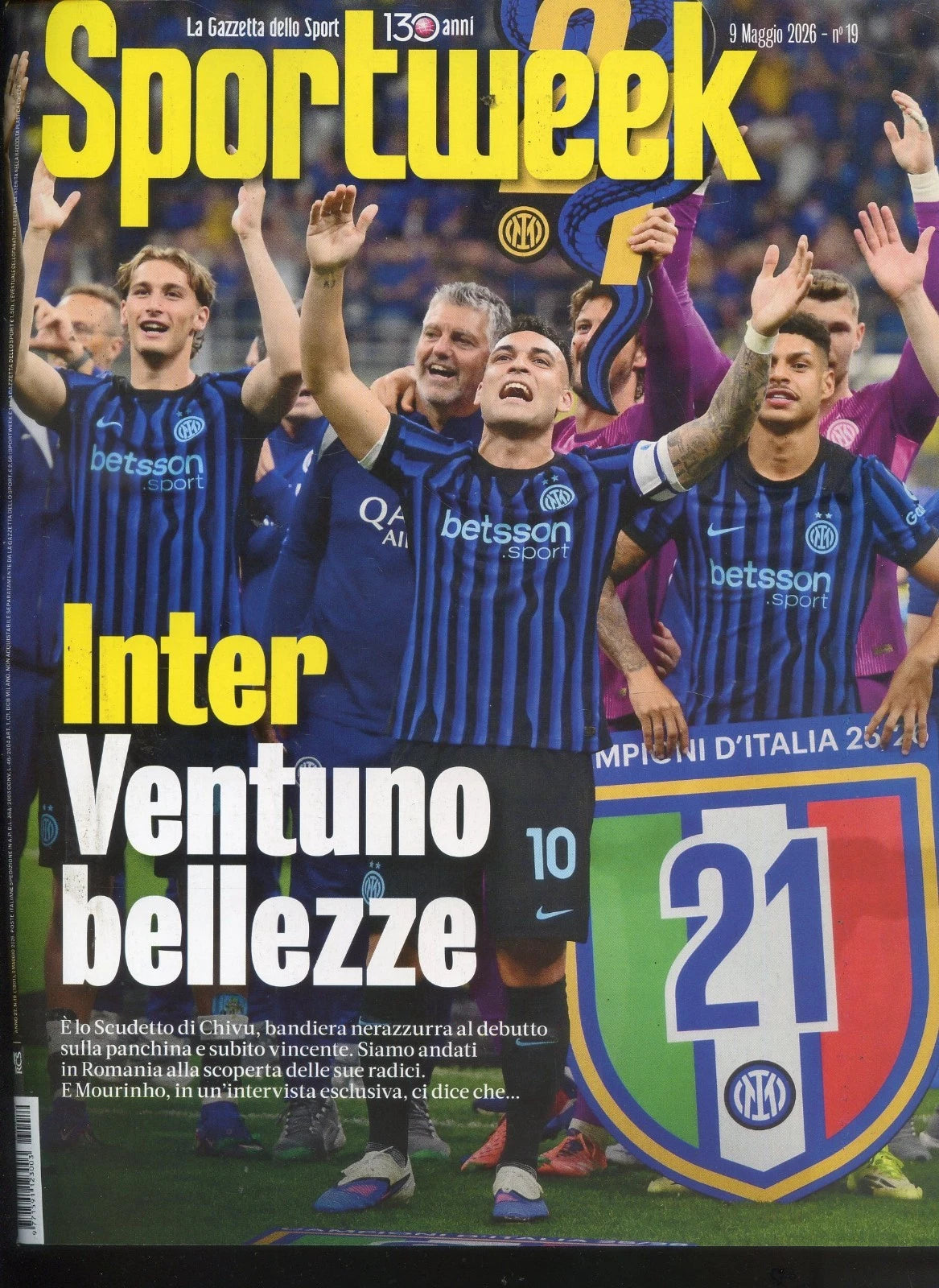 Sportweek del 9 e/o 23 Maggio 2026 Scudetto 21° Inter (Gazzetta dello Sport)