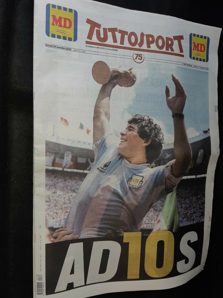 Giornale Tutto Sport del 26.11 AD10S Morte di Diego Armando MARADONA 1960-2020 (TuttoSport)