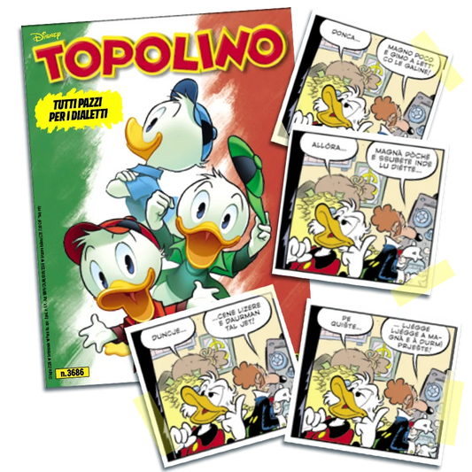 Topolino 3686 celebra i dialetti italiani: arrivano quattro edizioni speciali