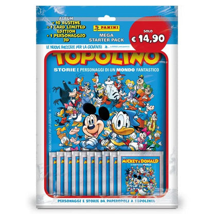 Starter Pack : Album  di Topolino + Personaggio 3D + 10 Bustine di figurine "Storie di un mondo fantastico"  2023