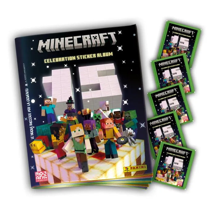 Album und Figur von MINECRAFT Celebration 15 Aufkleber – Panini
