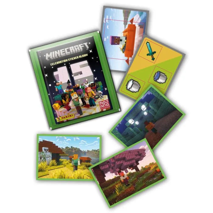 Album und Figur von MINECRAFT Celebration 15 Aufkleber – Panini