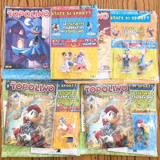 Set Completo TOPOLINO SPORT da Collezione con 6 Statue Sport Blisterato