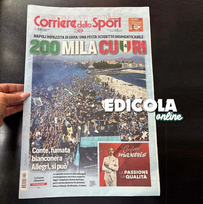 Giornali Quotidiani 4° Scudetto  SSC Calcio NAPOLI - Campione d'Italia 2024-25 2025