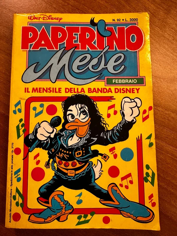 Fumetto con Copertina dedicata a Michael Jackson - Paperino Mese 1988