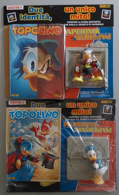 Set 2 Fumetti di Topolino: Diorama Paperino e Paperinik ( Statua Peperino / Paperinik ) Statuetta 3D