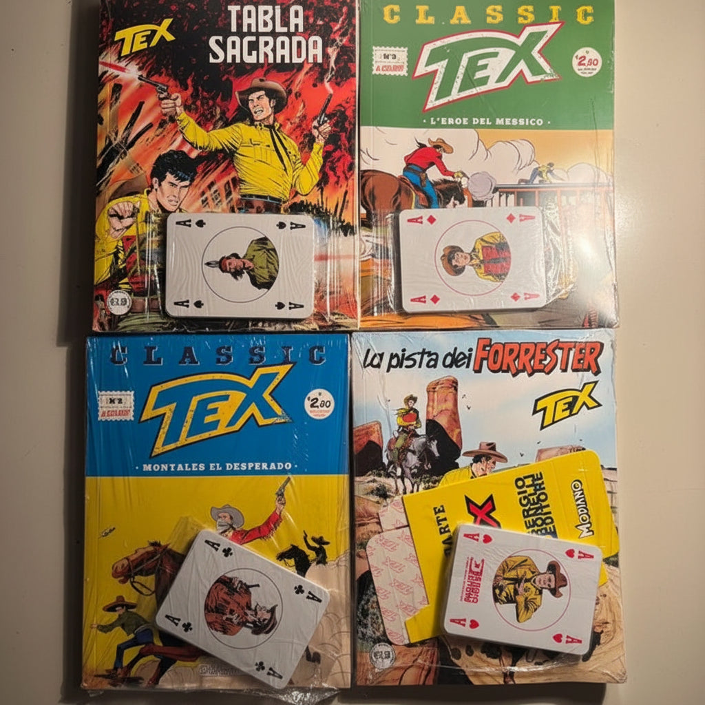 Set Completo Carte da Gioco TEX 4/4 Sigillato con Fumetti