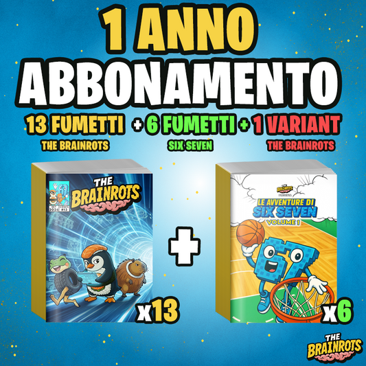 Abbonamento Annuale al fumetto The Brainrots + Six Seven (1 Anno - 19 Volumi)