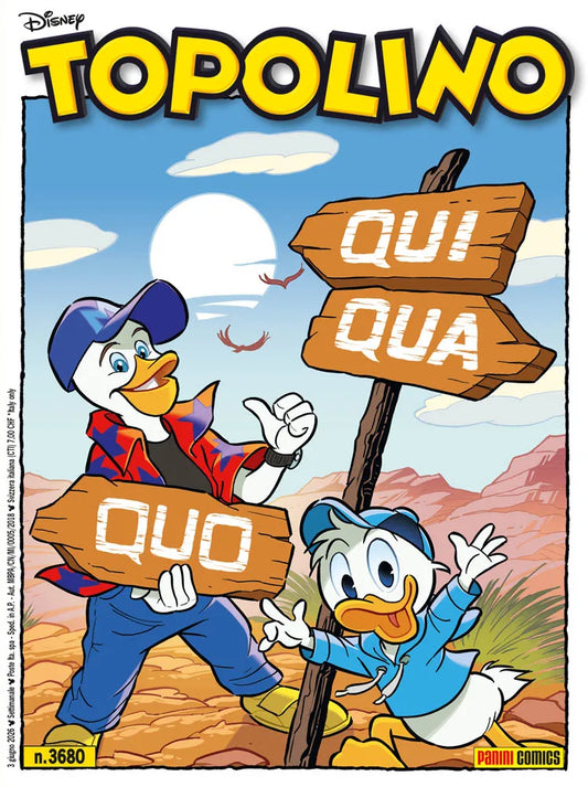 Topolino libretto n. 3680 - Copertina dedicata agli 883 Max Pezzali - Album Nord Sud Ovest Est