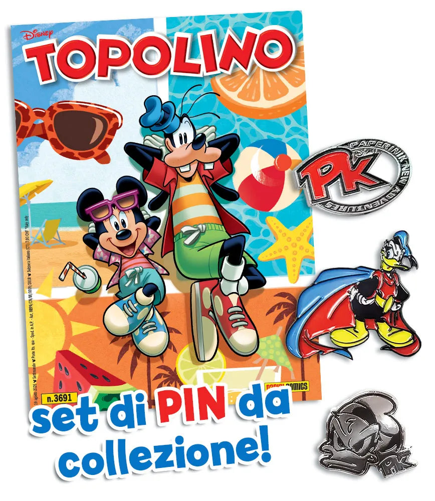[Preordine] Gadget le Pin in metallo di PK PaperiniK PkNa + Fumetto Topolino 3691