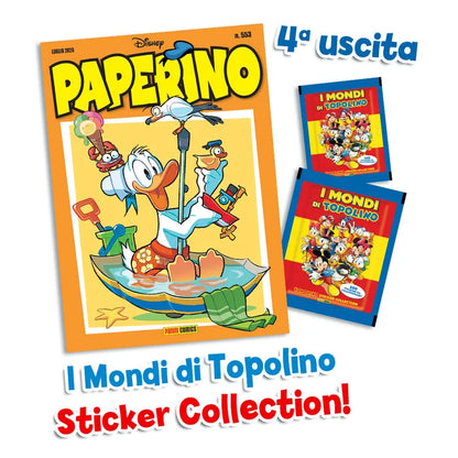 Complete Set 5/5 Album and Packs of Stickers PAPERINO 90 Years Donald Duck + Mickey Mouse Comics
