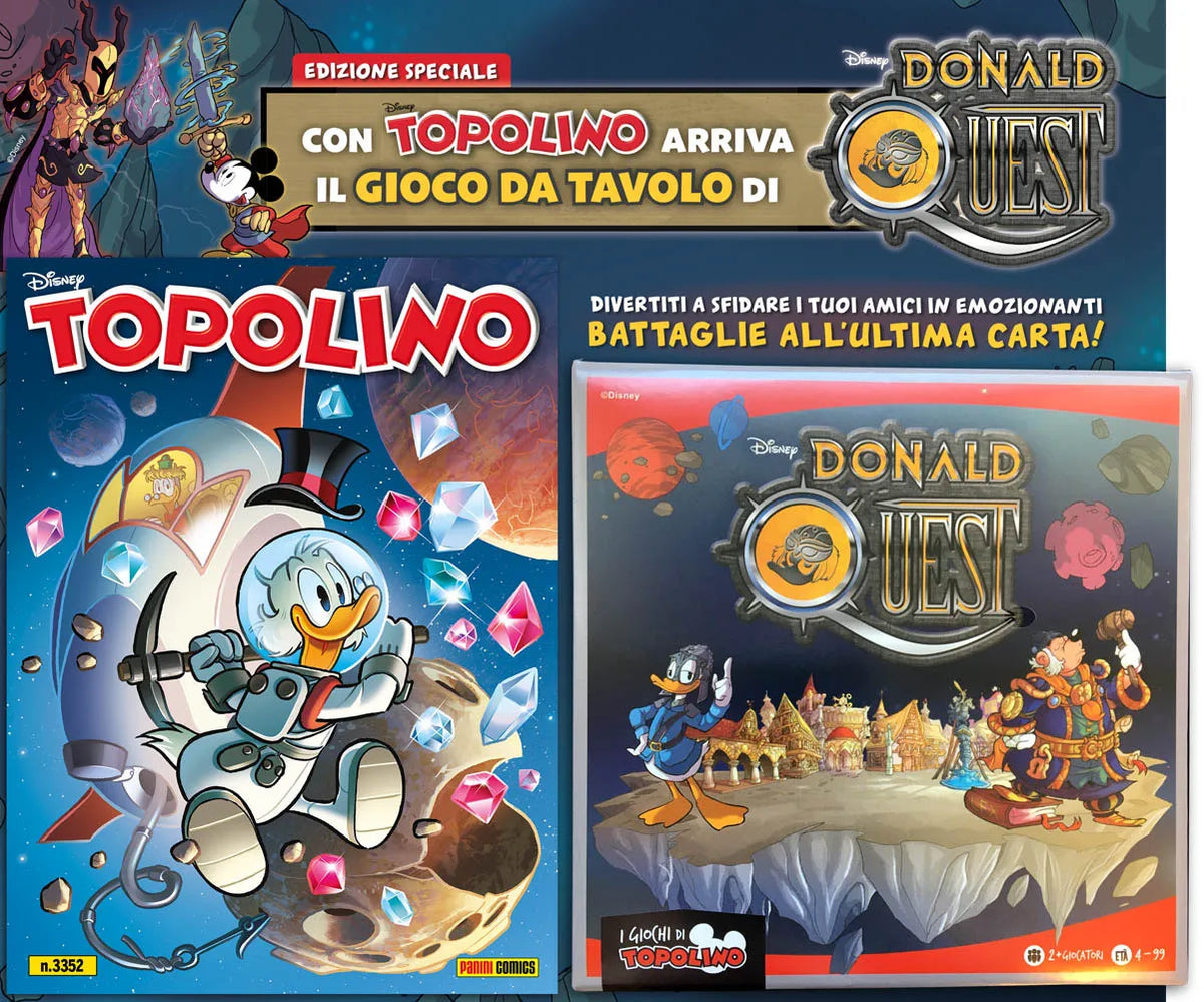 Topolino n. 3351 e 3352 con gioco da tavolo di Donald Quest Board Game - Blisterati