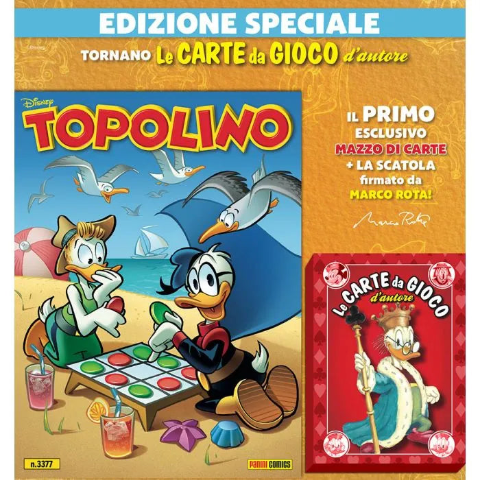 Fumetto TOPOLINO 3377 + 3378 Sigillato Edicola da Collezione + 2x Mazzo di carte Blisterato