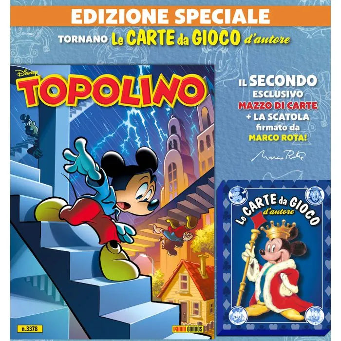 Fumetto TOPOLINO 3377 + 3378 Sigillato Edicola da Collezione + 2x Mazzo di carte Blisterato