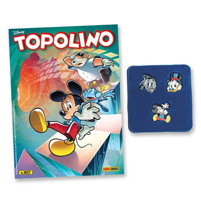 Le Pin in metallo di Topolino + Fumetti 3626 3627 (Scegli Gold o Silver)