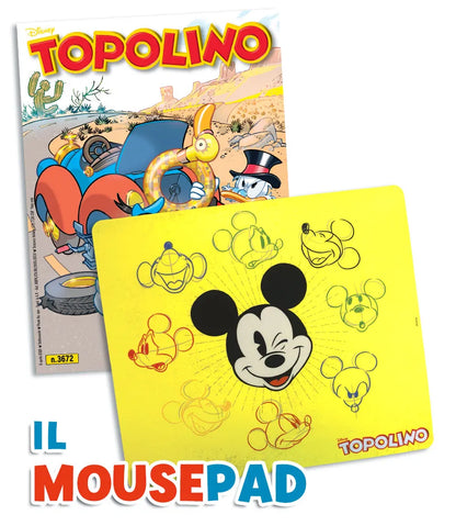 Set Tappetino Mousepad e/o Mouse Usb Wireless di Topolino (Con Topolino 3671+3672)