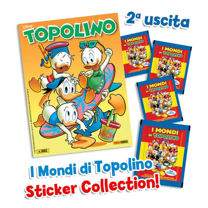 Complete Set 5/5 Album and Packs of Stickers PAPERINO 90 Years Donald Duck + Mickey Mouse Comics