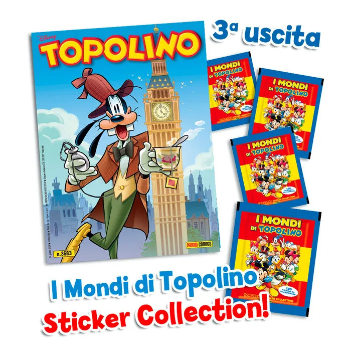 Complete Set 5/5 Album and Packs of Stickers PAPERINO 90 Years Donald Duck + Mickey Mouse Comics