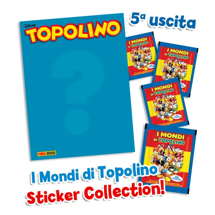 Complete Set 5/5 Album and Packs of Stickers PAPERINO 90 Years Donald Duck + Mickey Mouse Comics