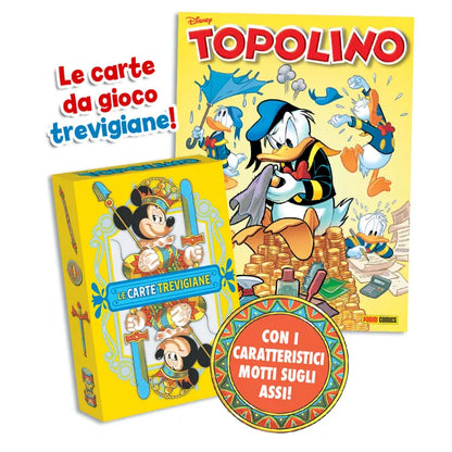 Fumetto Topolino n. 3698 con Gadget Carte da gioco Trevigiane di Ivan Bigarella