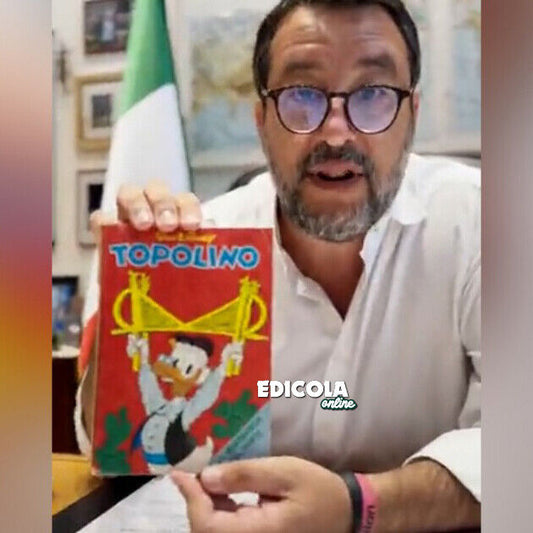 Mickey-Mouse-Comic-Beitrag Salvini Gebrauchtes Heft 1401 Original Messina-Brücke