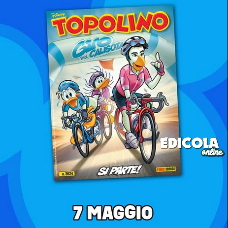 Fumetto Topolino n. 3624 (Copertina dedicata al Giro d'Italia)