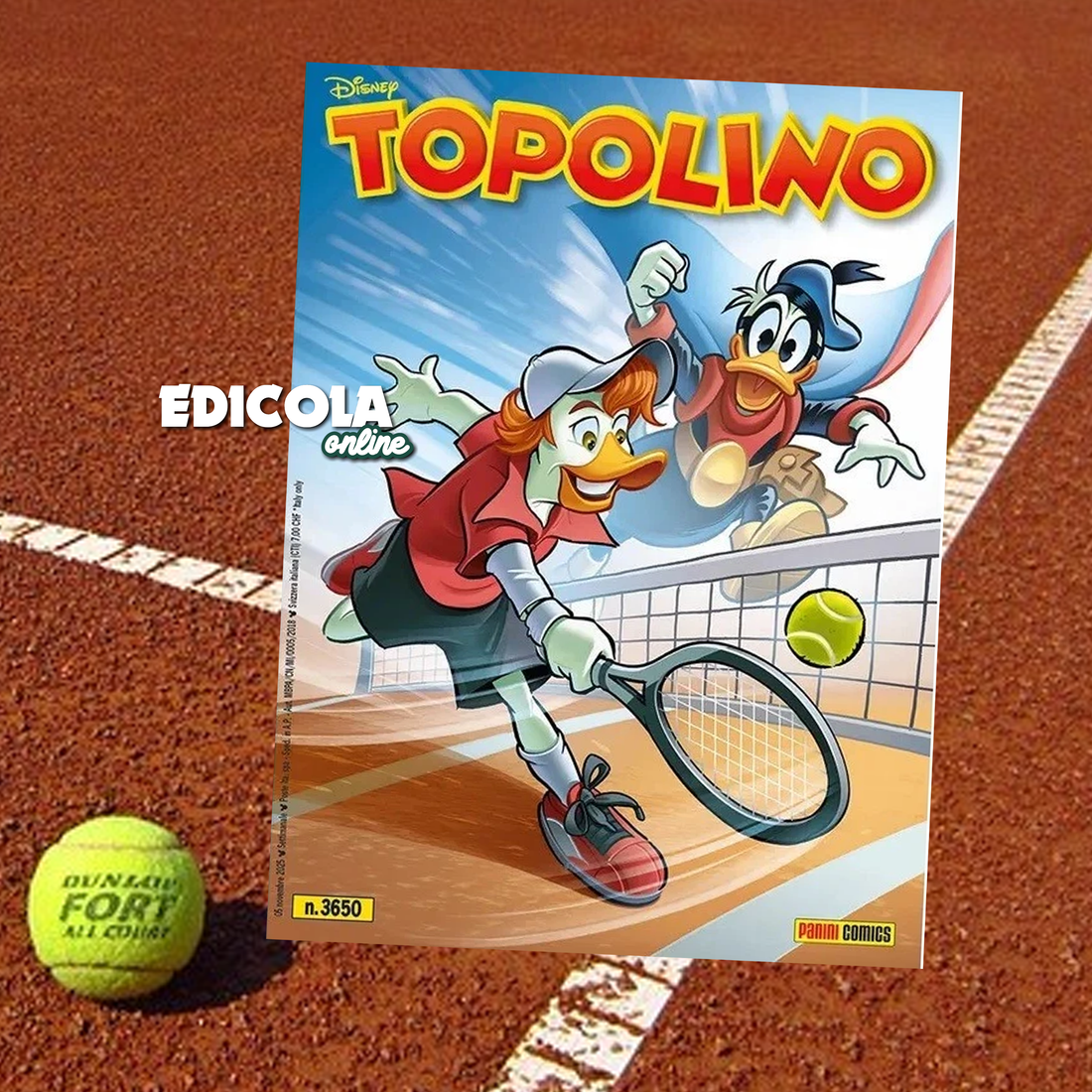 Copertina Topolino numero 3650 dedicata a Jannik Sinner