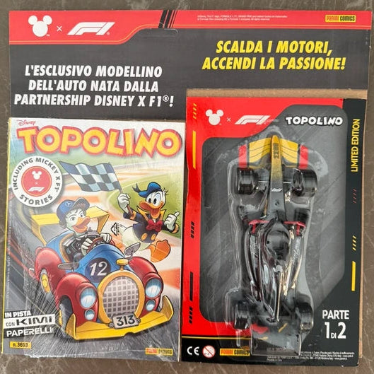 Modellino Ufficiale F1 Gadget Ferrari Topolino + Fumetti 3693 e/o 3694 da Collezione Kimi Antonelli