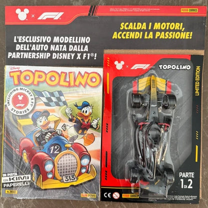 Modellino Ufficiale F1 Gadget Ferrari Topolino + Fumetti 3693 e/o 3694 da Collezione Kimi Antonelli