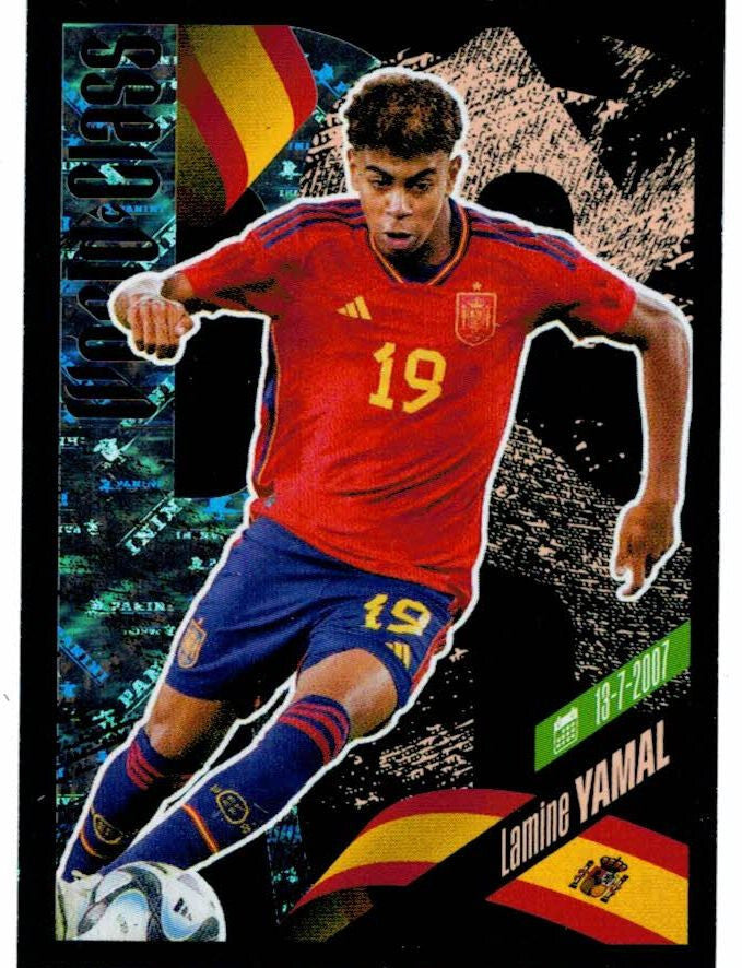 Panini World Class 2024 Figurina n. 383 Rookie Sticker Lamine Yamal RC Spain