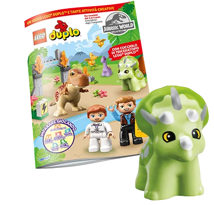 Rivista LEGO DUPLO Edizione Speciale JURASSIC WORLD - cucciolo di Triceratopo