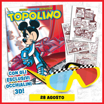 Topolino Speciale libretto n. 3588 con gadget Occhialini 3D Storia da Collezione