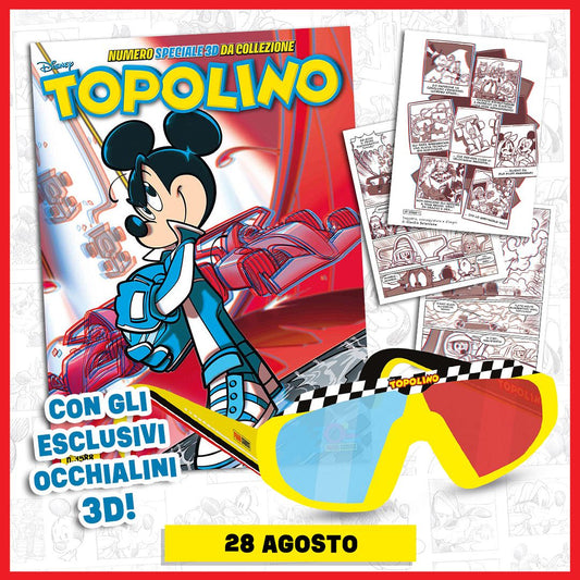 Mickey-Mouse-Spezialbroschüre Nr. 3588 mit Gadget-3D-Brille. Sammlergeschichte
