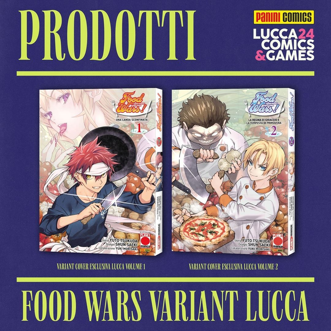 Set 2 fumetti Food Wars 1 e 2 Cover Variant Lucca Comics & Games 2024