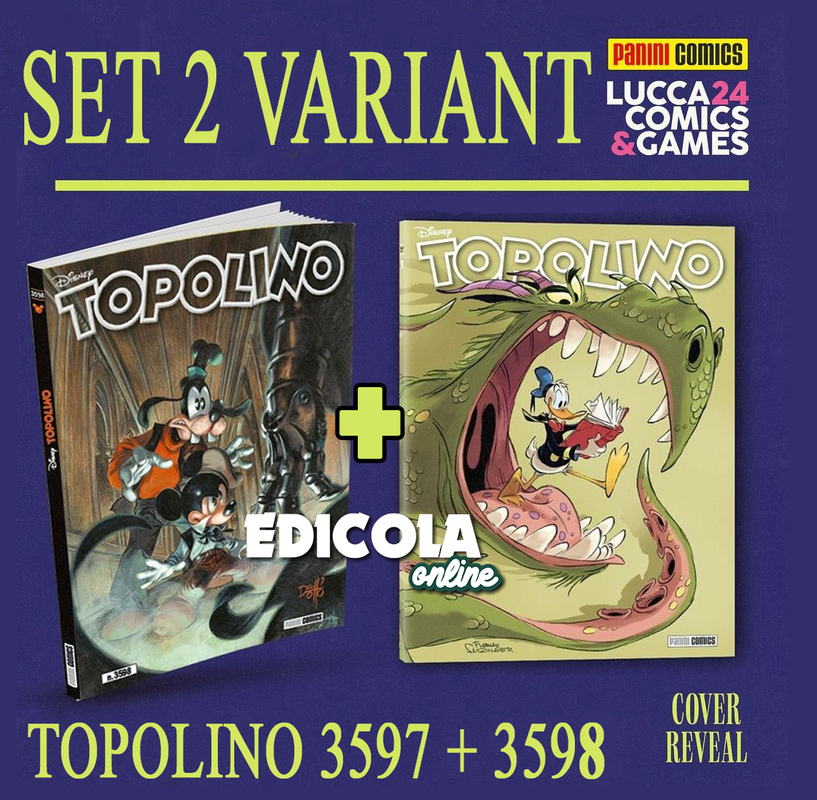 Scegli et 2 fumetti Topolino 3597 e/o 3598 Variant Cover Lucca Comics & Games 2024